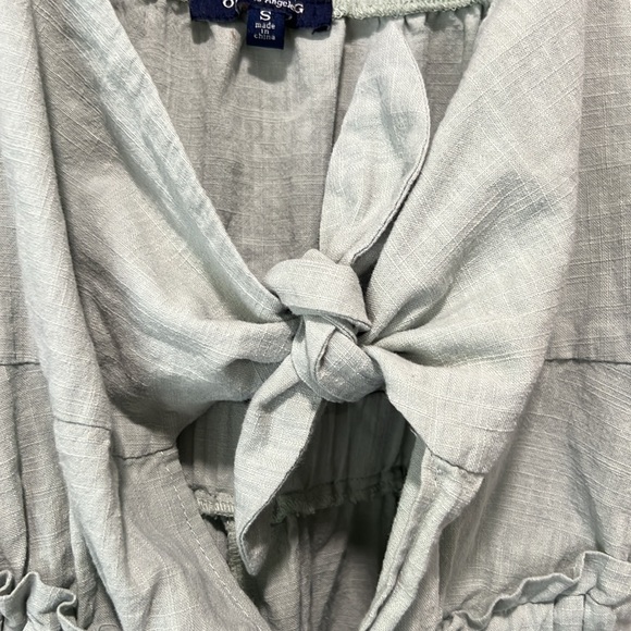 One Clothing Romper S Green Tie Knot Front Cotton Boho Stretch Casual Resortwear - Picture 5 of 10